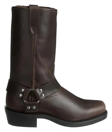 Booties with decorative straps, ankle straps, studs, and a square heel