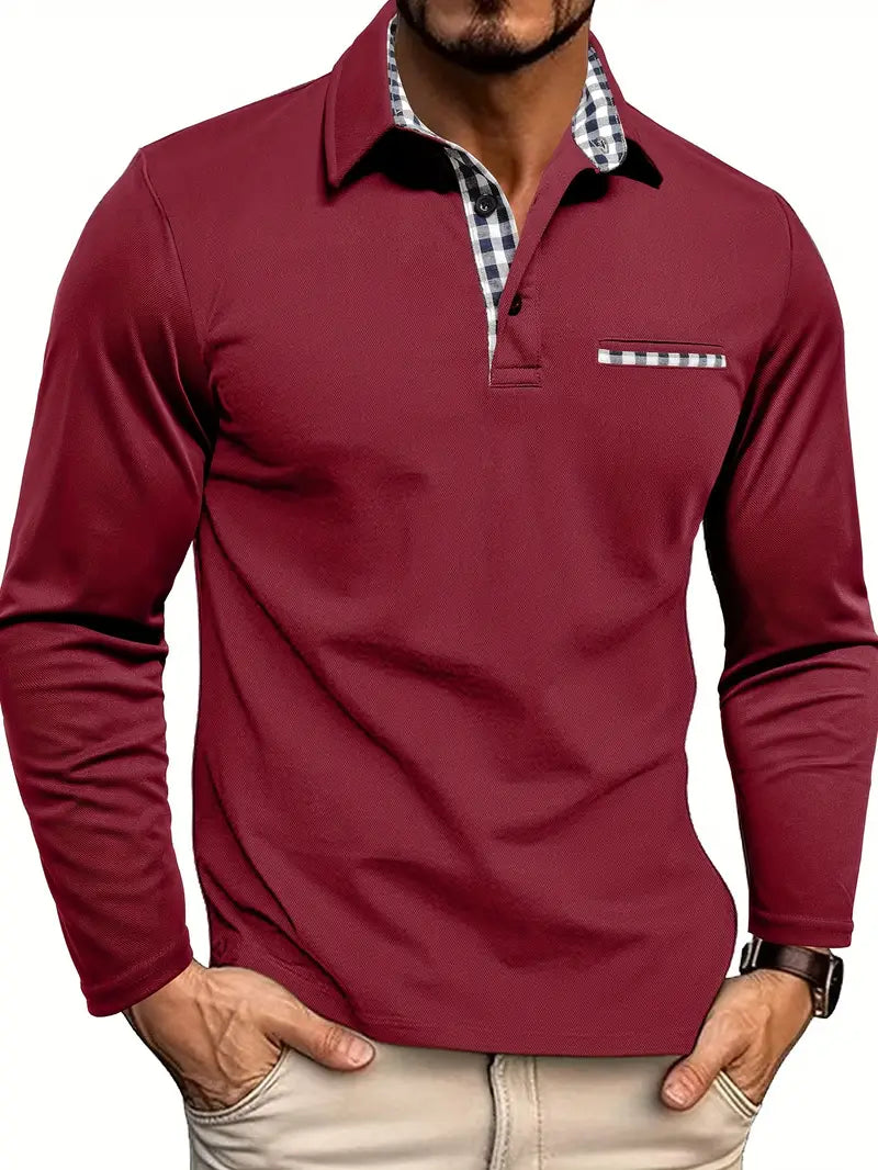 Koszulka polo z długim rękawem w slim fit