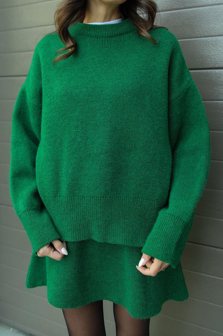 Sweter Oversize i Spódnica Mini Zestaw dla Kobiet